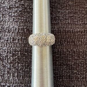 Vintage Solid 10k Yellow Gold Pave CZ Ring. Size 5 1/4 7 grams